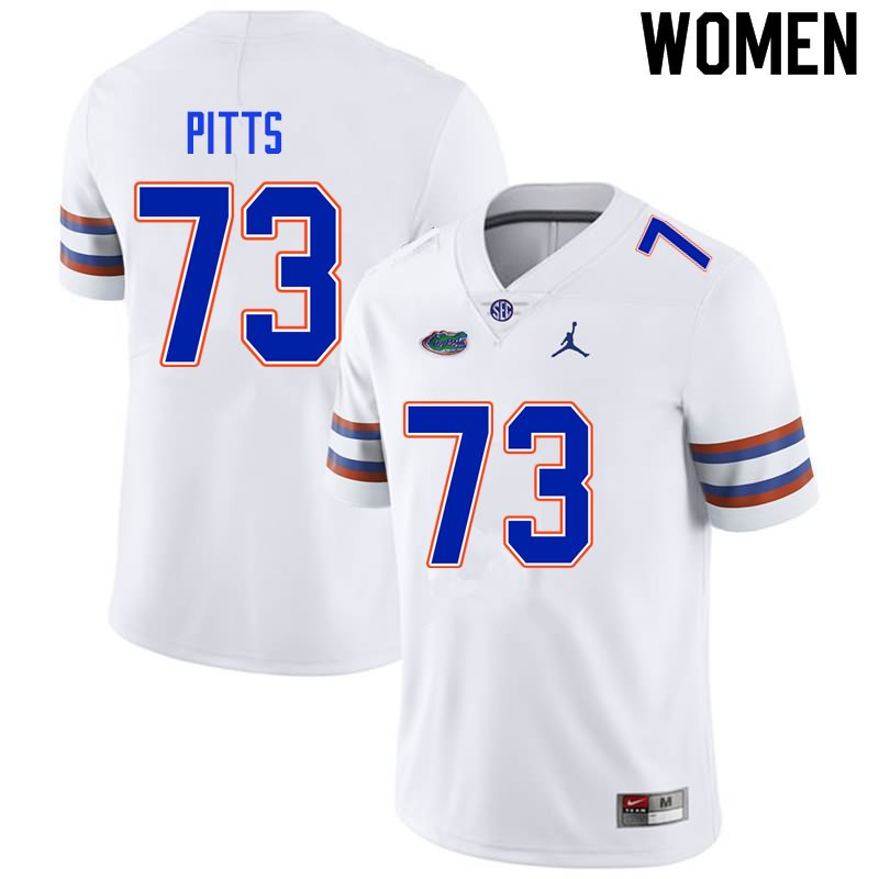 NCAA Florida Gators Mark Pitts Women's #73 Nike White Stitched Authentic College Football Jersey SSM1364IO